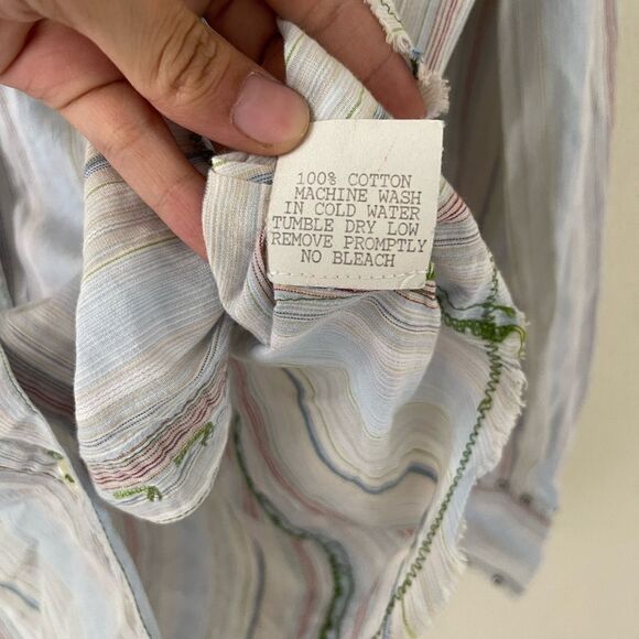 Johnny was striped studded embroidered‎ button down - Picture 9 of 12